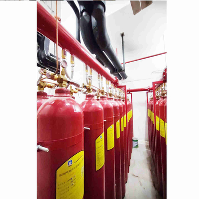Red 70L - 90L IG100 Nitrogen Fire Fighting System Pipe Network Type