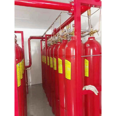 90L 15MPa 20MPa IG100 Nitrogen Fire Suppression System Red Pipe Network Type